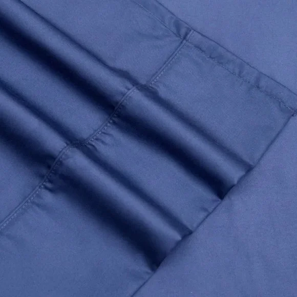 Navy blue Pima Cotton sheet set - Picture 3 of 5